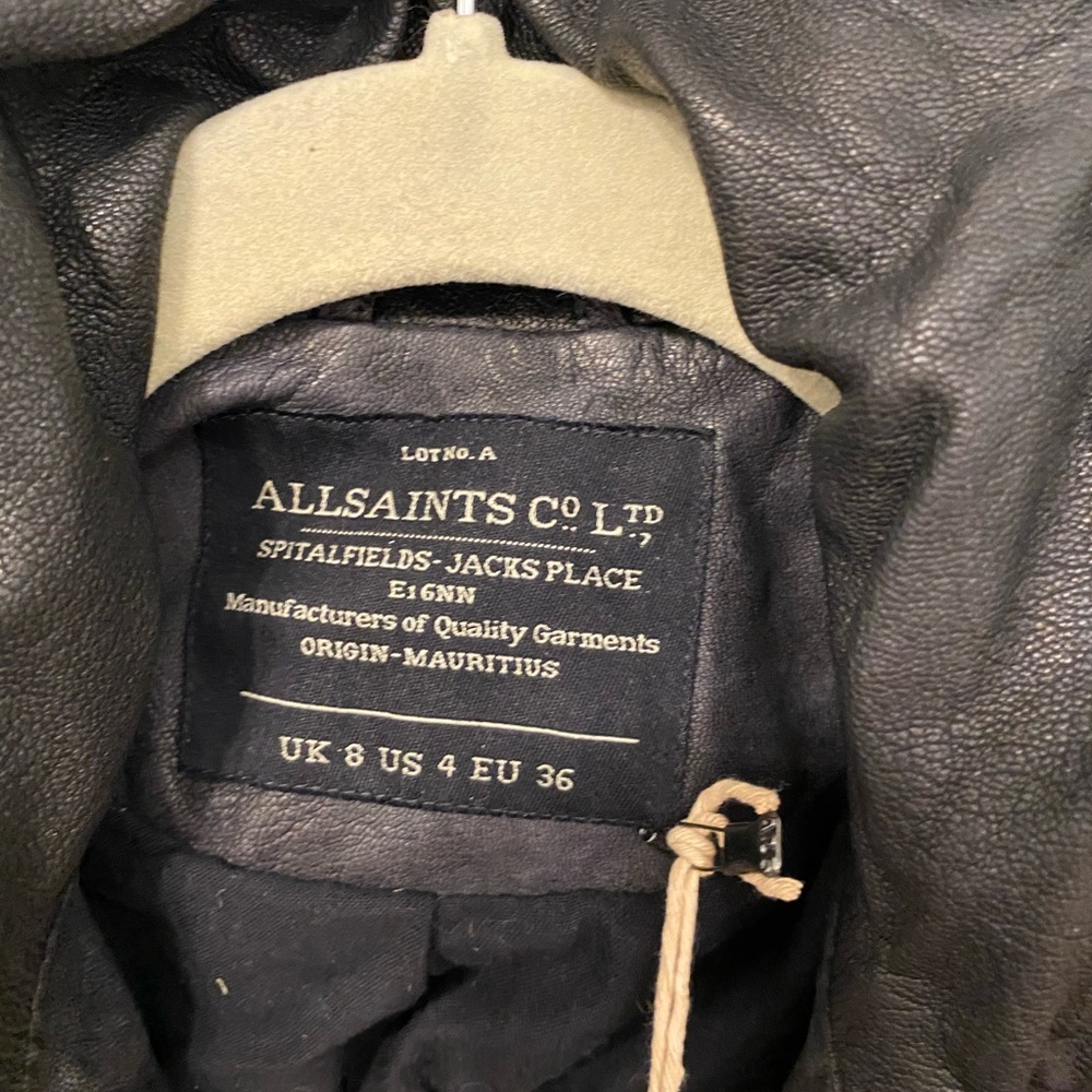 All Saints Black Leather Jacket - Picture 2 of 3